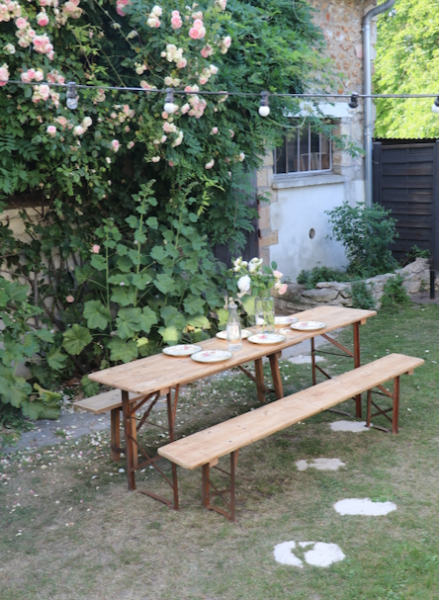 table guinguette et banc