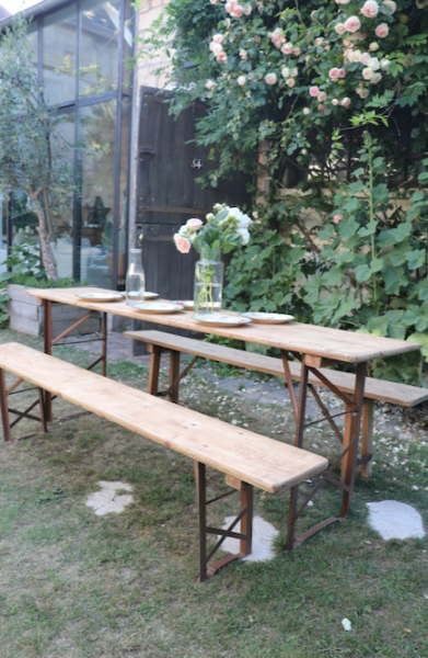 table guinguette et banc