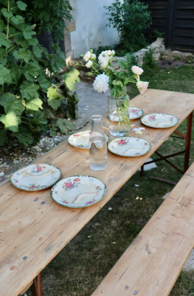 table guinguette et banc