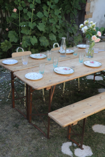 table guinguette et banc
