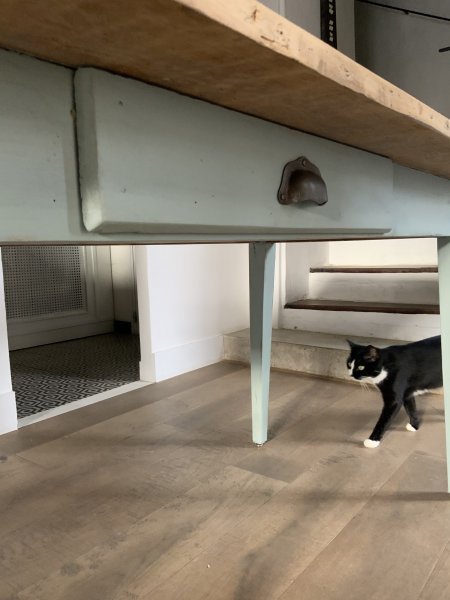 Table piétement vert 