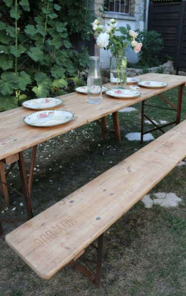 table guinguette et banc