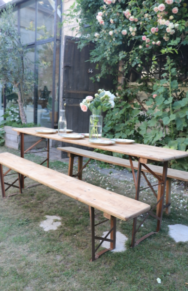 table guinguette et banc