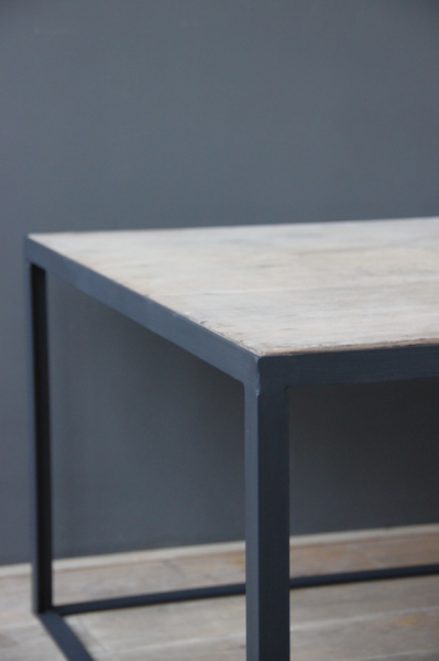 2 table metal et chene